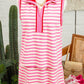 Sachet Pink Striped Sleeveless Polo Two-Piece Set