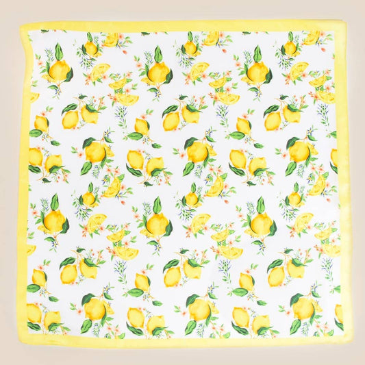 Lemons + Flowers Square Bandana Scarf