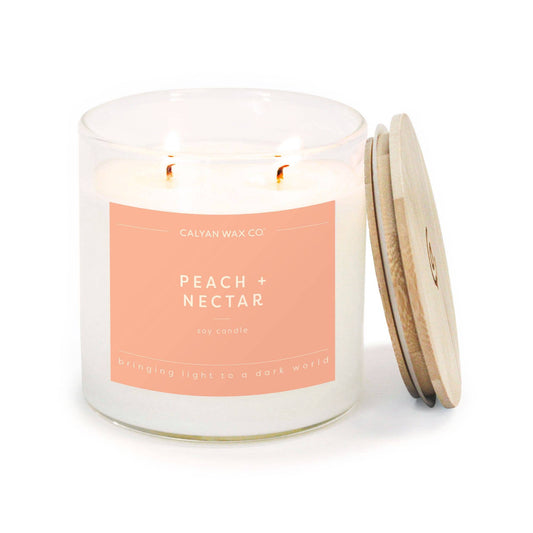 Peach + Nectar Glass Tumbler Soy Candle