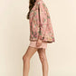 Pink Floral Print Denim Shacket