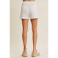 Off White Stretchy Cotton Shorts