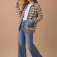 Denim Button Down Stripe Sweater Cardigan
