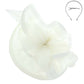 White Fabric Mesh Feather Loop Fascinator Headband/Clip