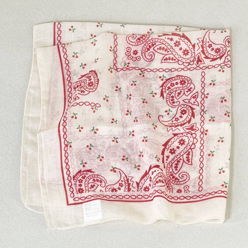 Floral Bandana Head Wrap Square Scarf