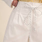 Rope Trim Pleated Belted Shorts