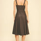 Faux Leather Button Down Dress