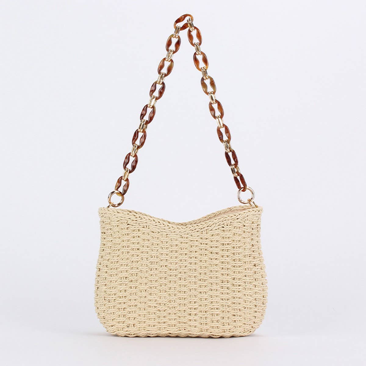 Straw Link Strap Summer Bag