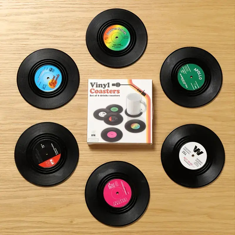 Vinyl Record Coasters (6)