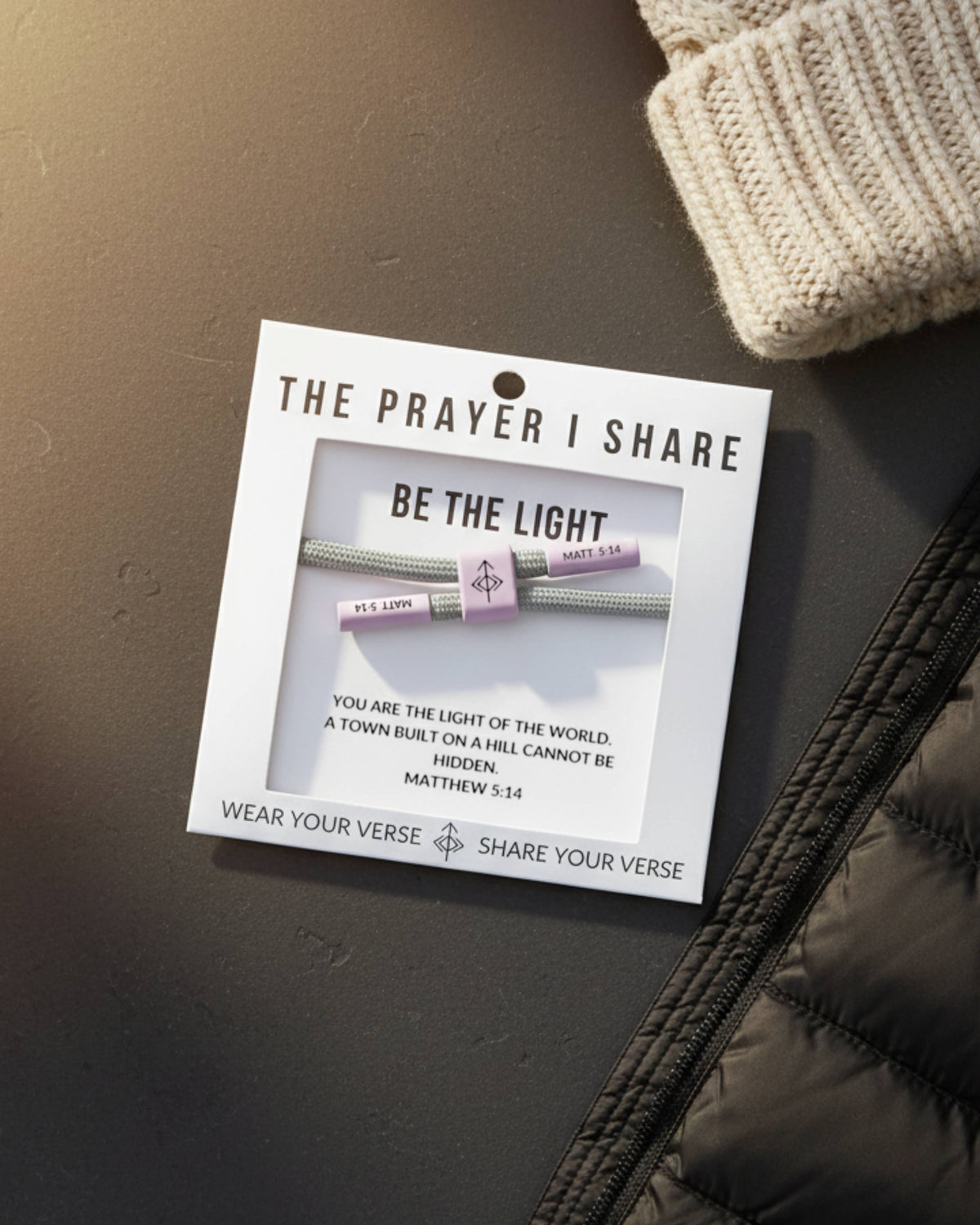 BE THE LIGHT Christian Cord Bracelet