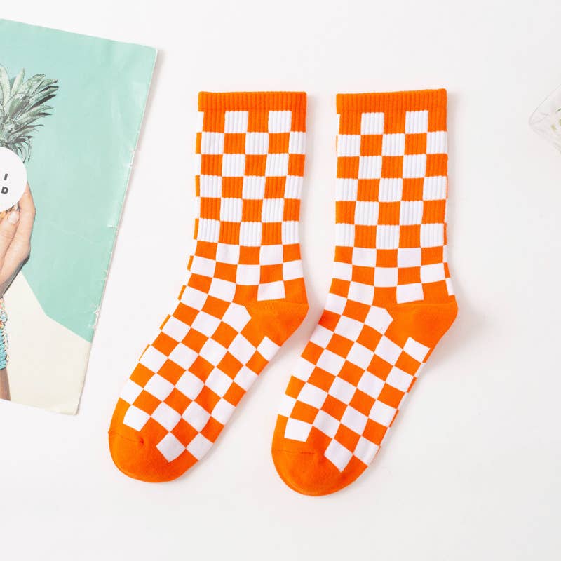 Checkerboard Sporty Socks