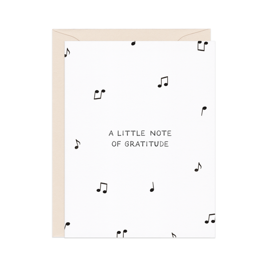 A Little Note Of Gratitude — Music Pun Thank You Card
