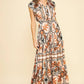 Black/Rust Floral Tiered Maxi Dress
