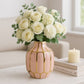 Pink Ceramic Striped Blush Vase (8 in.)