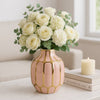 Pink Ceramic Striped Blush Vase (8 in.)