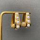 Pearl Inlaid 18K Gold Plated S.Steel Huggies