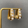 Pearl Inlaid 18K Gold Plated S.Steel Huggies