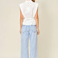 Light Denim Striped Straight Pants