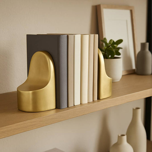 Gold Ceramic Bookends (Set of 2)