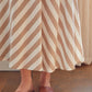 Coffee Stripe Flare Maxi Skirt