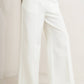White Wide Leg Woven Side Pocket Pants