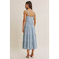 Mineral-Wahed Denim Midi Dress with Belt