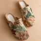 Floral Tapestry Studded Buckle Clog