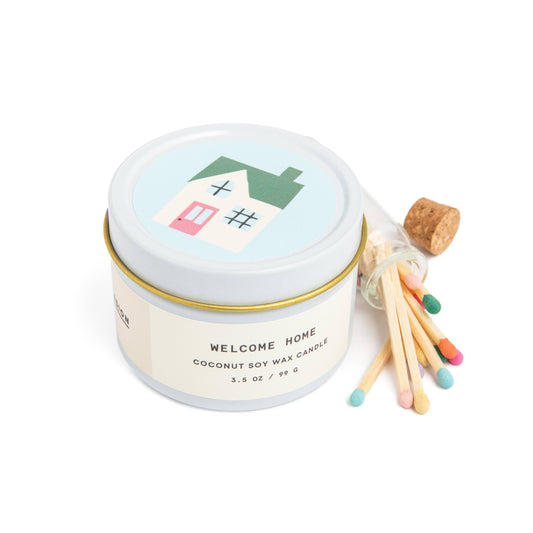 Welcome Home Scented Candle + Matches Set