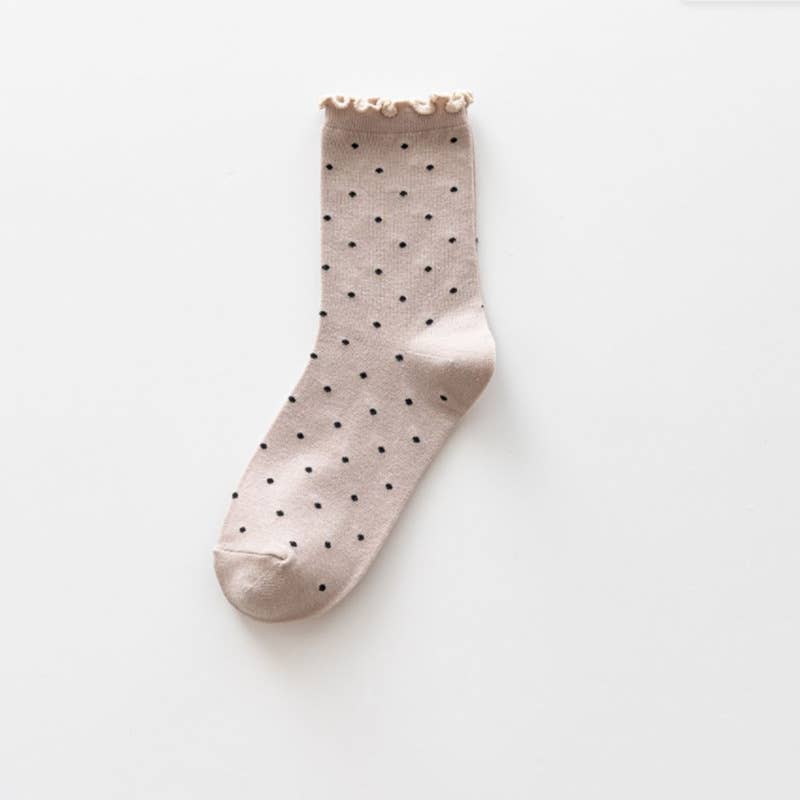Edge Cuffs Polka Dot Stacked Socks