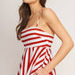 Ivory + Red Striped Dress
