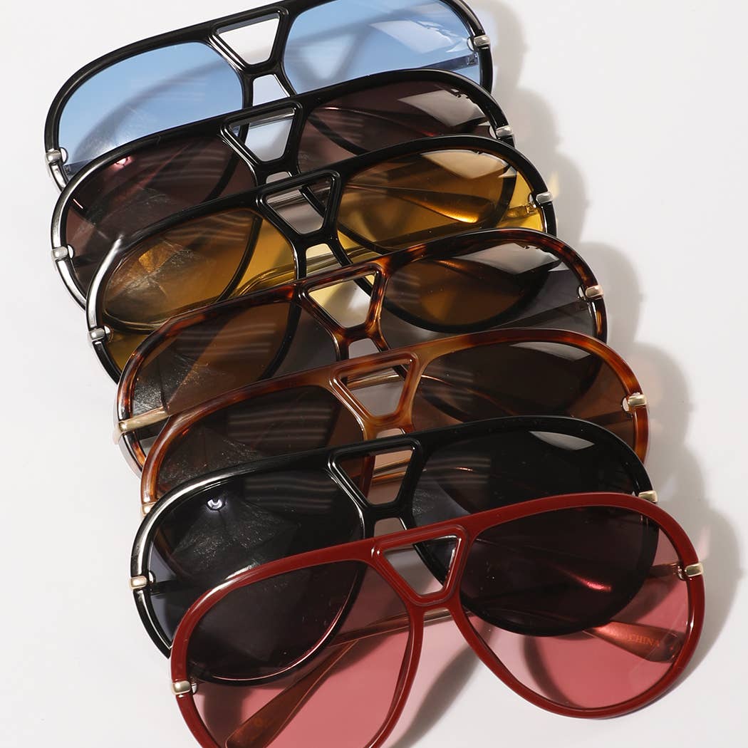 Tinted Lenses Retro Aviator Sunglasses