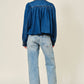 Dark Denim Bubble High Neck Denim Jacket