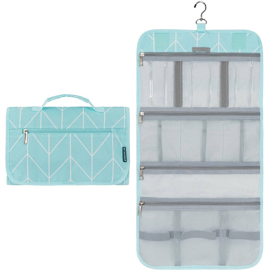 Rollout Hanging Toiletry Organizer Bag - Chevron Teal