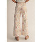 Vintage Pastel Floral Patchwork Wide Leg Pants