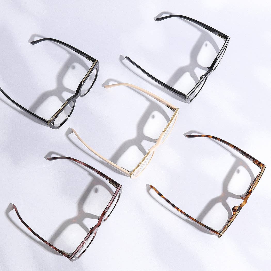 Wide Frame Glitter Side Reading Glasses