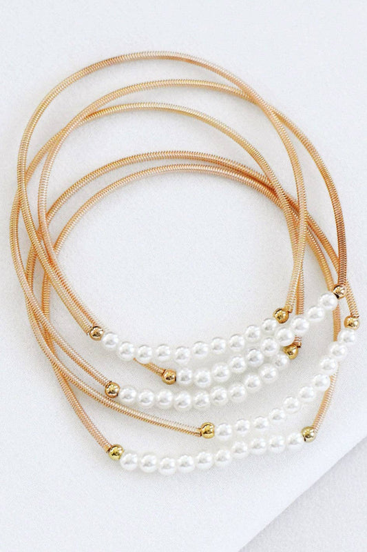 Boho Layered Spring Coil Guitar String Bracelet Set