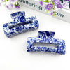 Navy/White Porcelain Hair Claw Clip