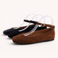 Ankle Strap Ballet Flats with Square Toe