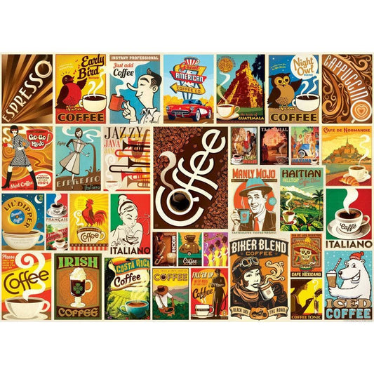 Coffee Lovers Vintage Posters 1000 Piece Jigsaw Puzzle