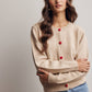 Heart Button Cream Knit Cardigan