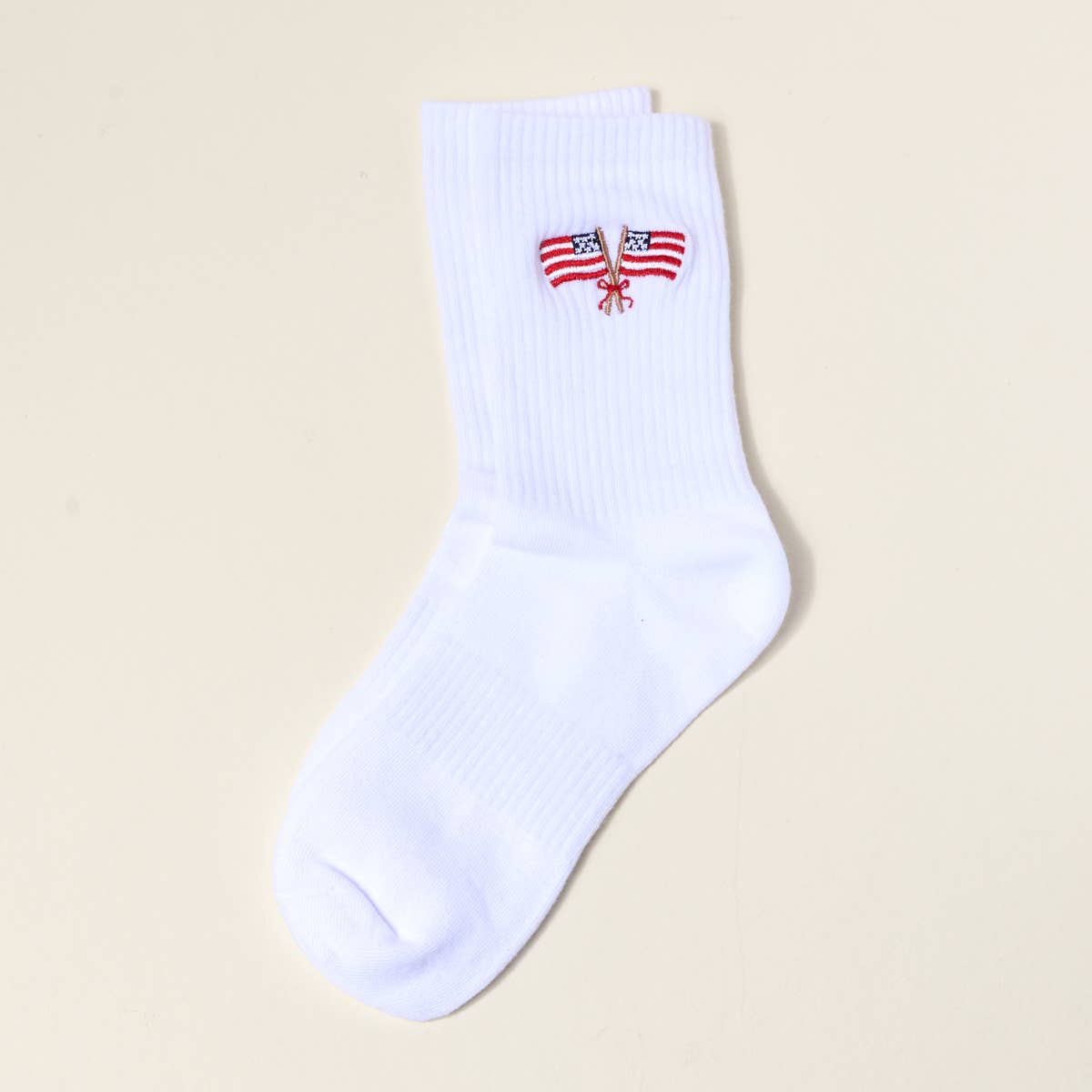 American Flags: Embroidered Crew Socks
