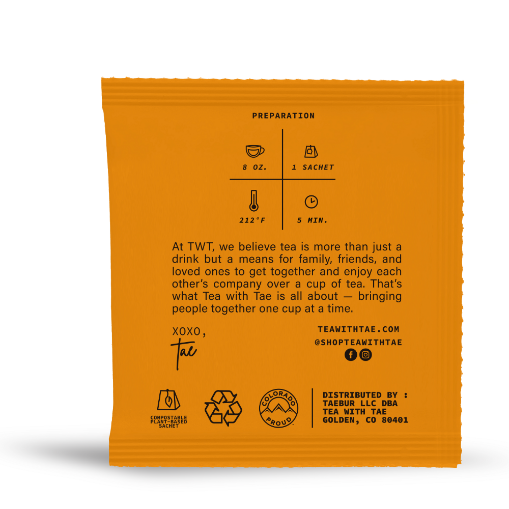 Turmeric Ginger Herbal Tea - Individually Wrapped Tea Bag