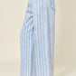 Light Denim Striped Straight Pants