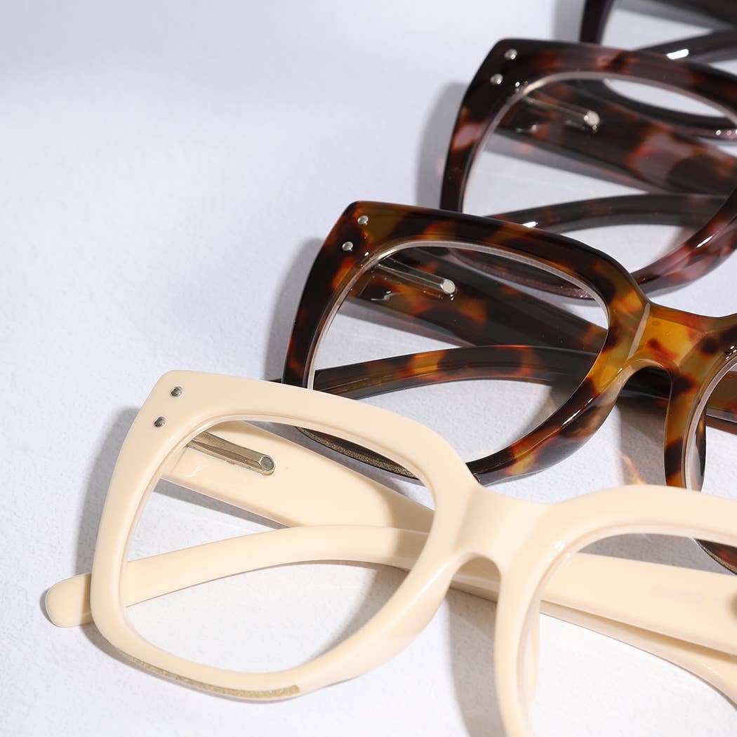 Wide Frame Glitter Side Reading Glasses