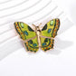 Vivid Green Enamel Butterfly Brooch