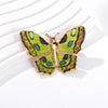 Vivid Green Enamel Butterfly Brooch