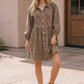 Taupe Leopard Button Front Mini Dress