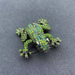 Rhinestone Frog Brooch