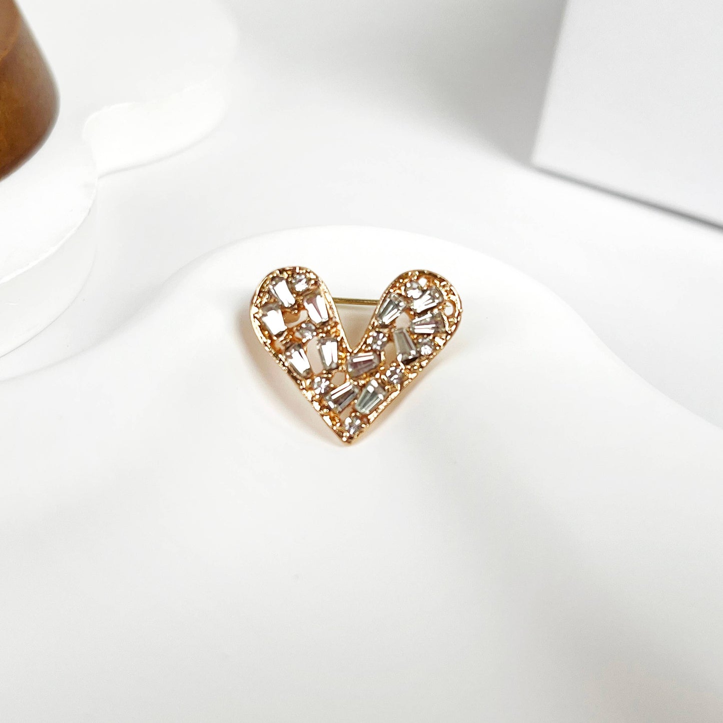 Heart Diamond Brooch