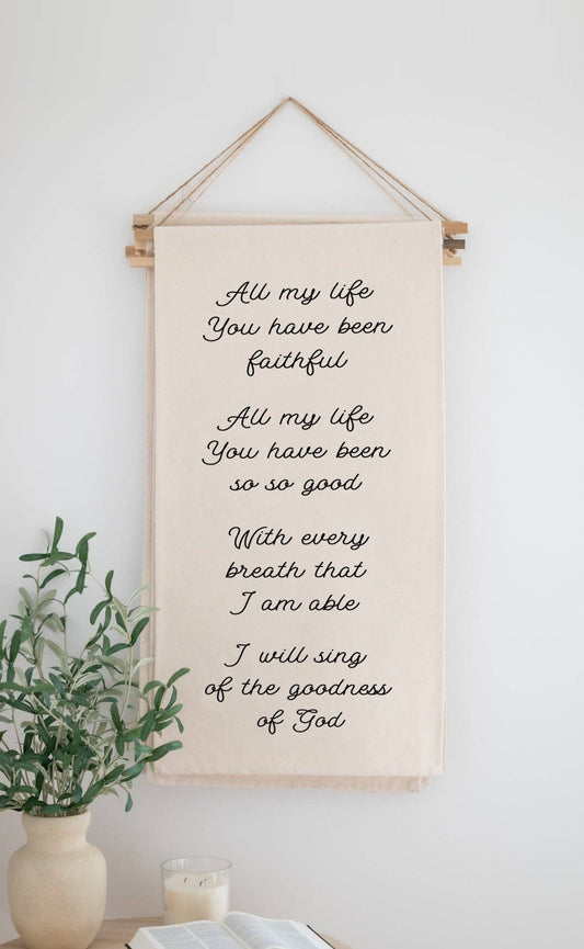 All of my life Hanging Scroll Banner 18" x 36"