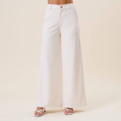 Cream Wide Leg Pants